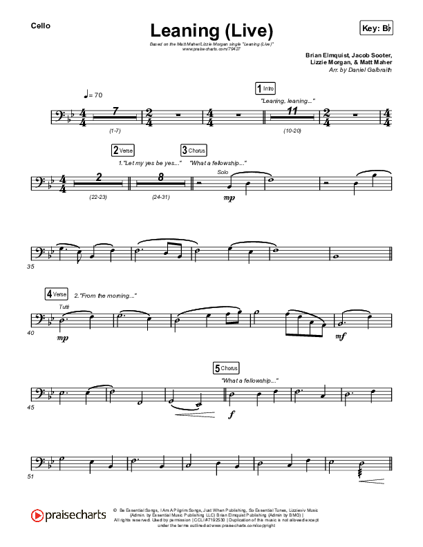 Leaning (Live) Cello (Matt Maher / Lizzie Morgan)