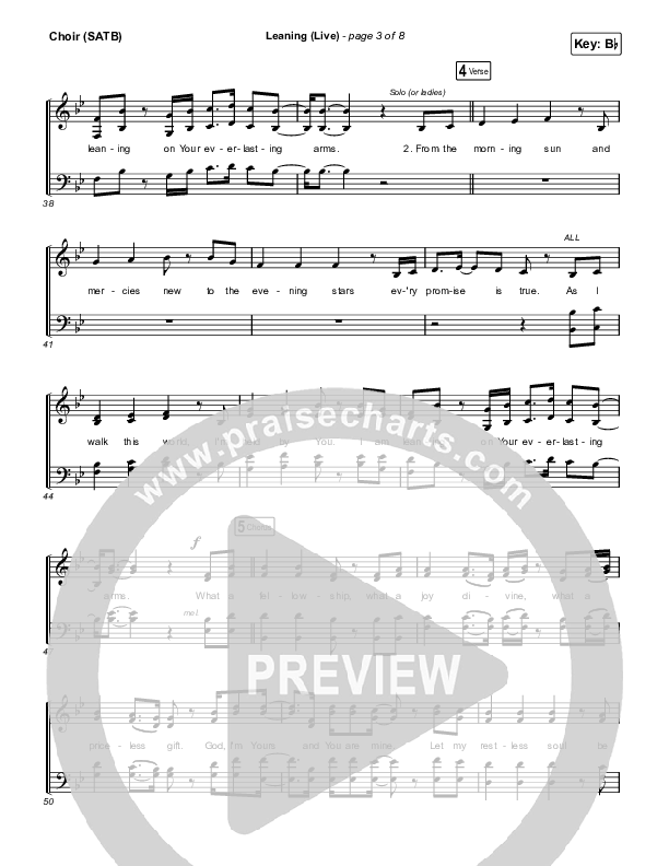 Leaning (Live) Choir Sheet (SATB) (Matt Maher / Lizzie Morgan)