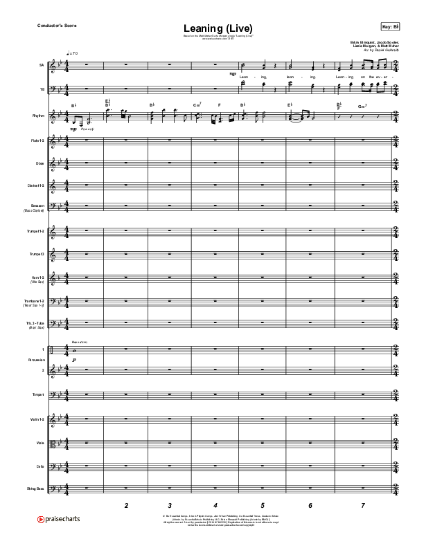 Leaning (Live) Conductor's Score (Matt Maher / Lizzie Morgan)