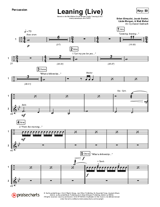 Leaning (Live) Percussion (Matt Maher / Lizzie Morgan)