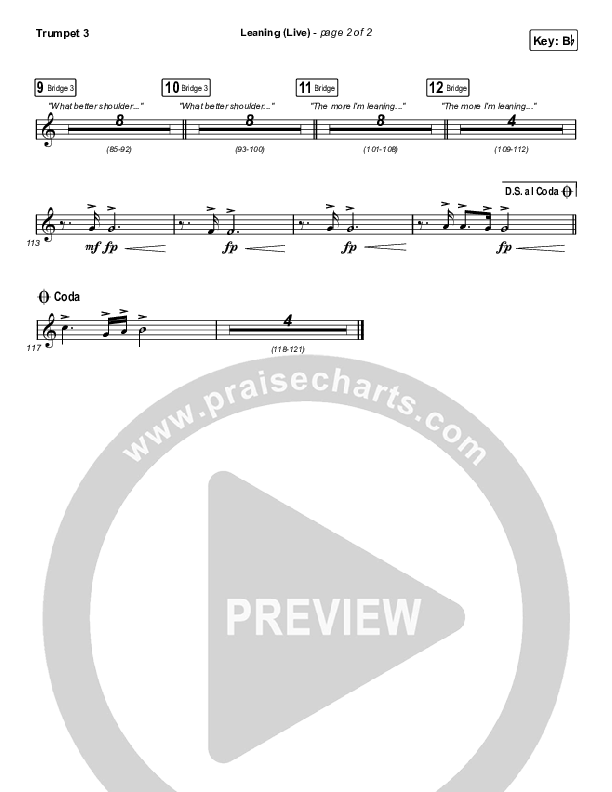 Leaning (Live) Trumpet 3 (Matt Maher / Lizzie Morgan)