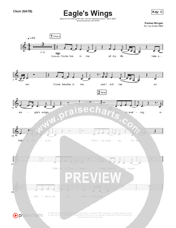 Eagle's Wings (Live From Team Night) Choir Sheet (SATB) (Hillsong Worship / Brooke Ligertwood)