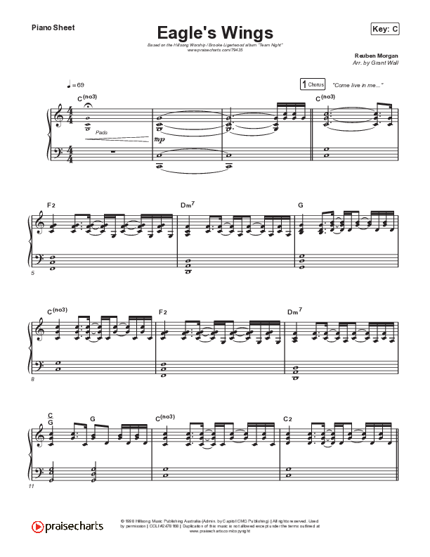 Eagle's Wings (Live From Team Night) Piano Sheet (Hillsong Worship / Brooke Ligertwood)