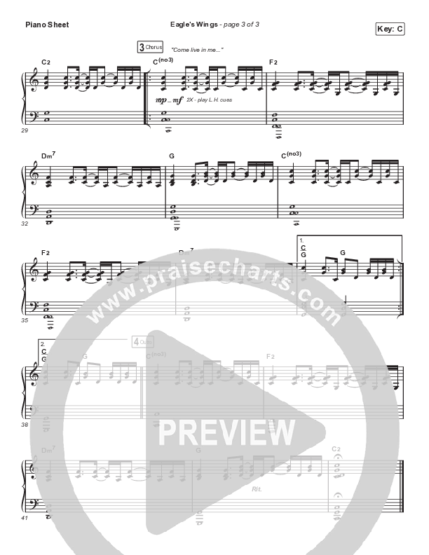 Eagle's Wings (Live From Team Night) Piano Sheet (Hillsong Worship / Brooke Ligertwood)