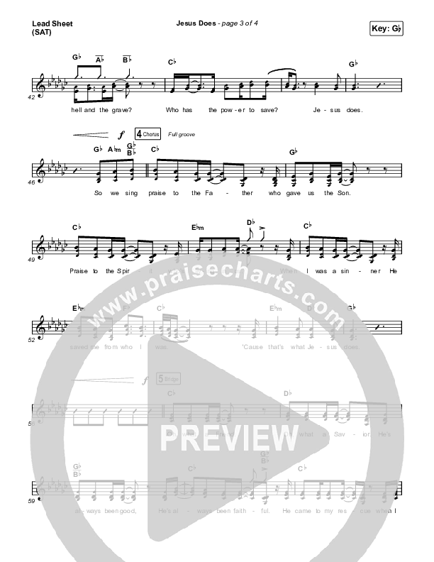 Jesus Does Lead Sheet (SAT) (We The Kingdom)