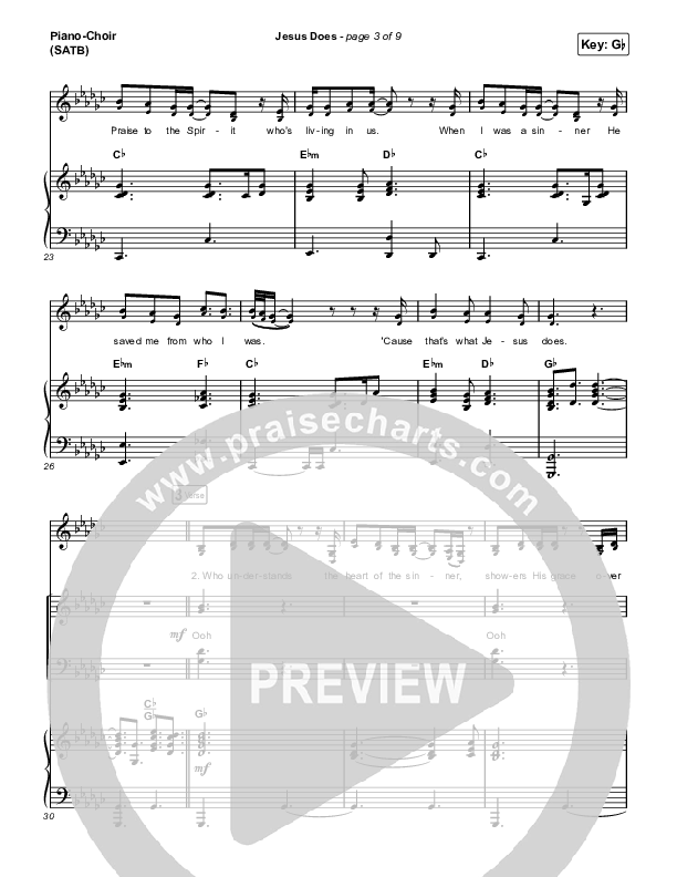 Jesus Does Piano/Vocal (SATB) (We The Kingdom)