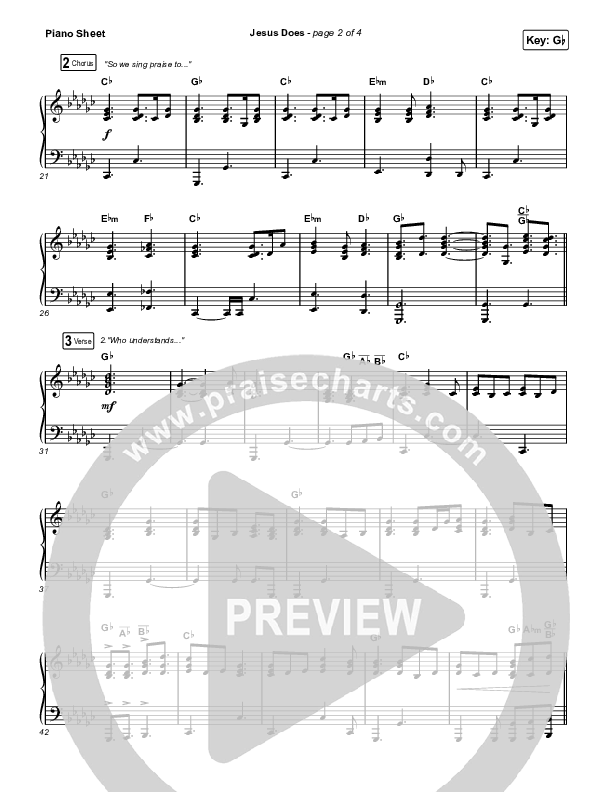 Jesus Does Piano Sheet (We The Kingdom)