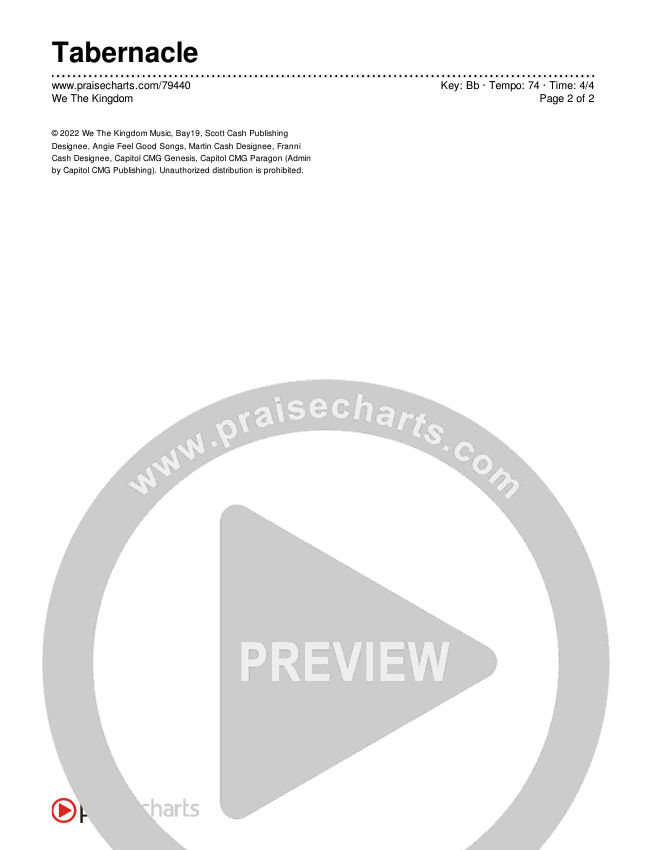 Tabernacle Chords & Lyrics (We The Kingdom)