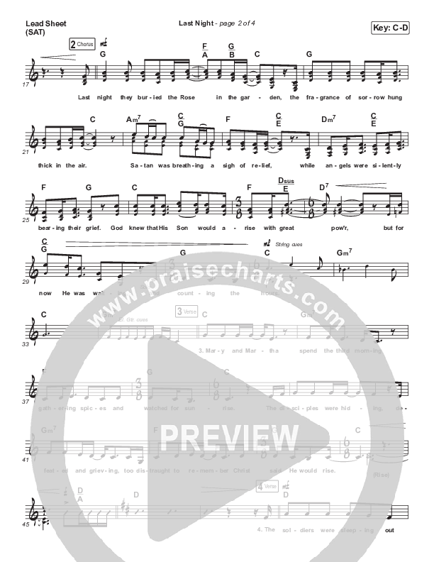 Last Night Lead Sheet (SAT) (Karen Peck & New River)