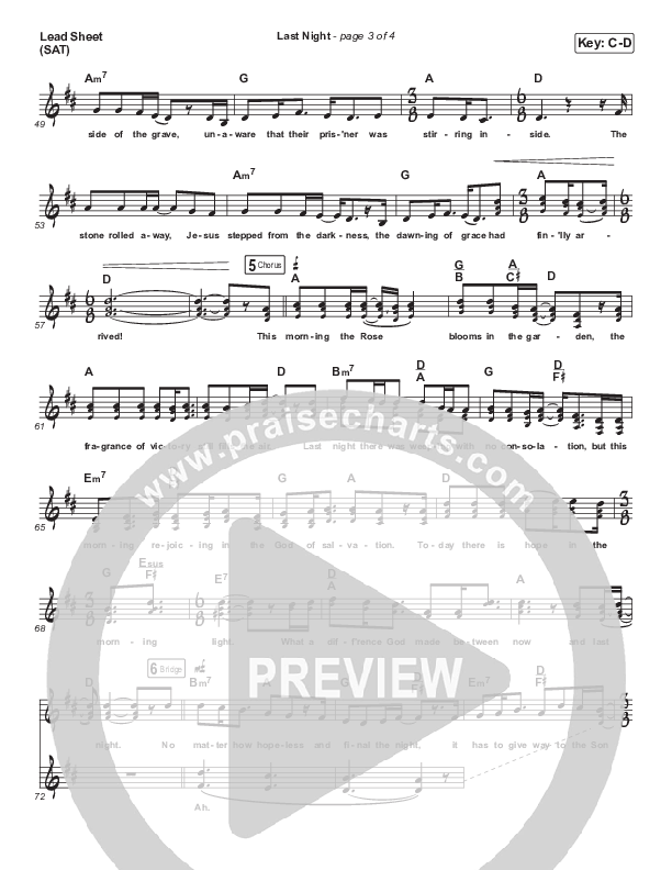 Last Night Lead Sheet (SAT) (Karen Peck & New River)