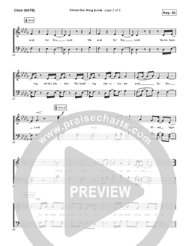 Christ Our King (Live) Choir Sheet (SATB) (Passion / Sean Curran)