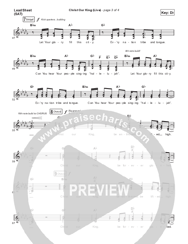 Christ Our King (Live) Lead Sheet (SAT) (Passion / Sean Curran)