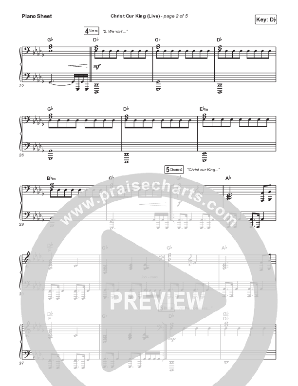 Christ Our King (Live) Piano Sheet (Passion / Sean Curran)