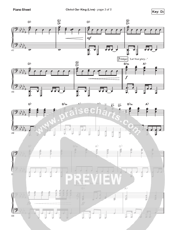 Christ Our King (Live) Piano Sheet (Passion / Sean Curran)