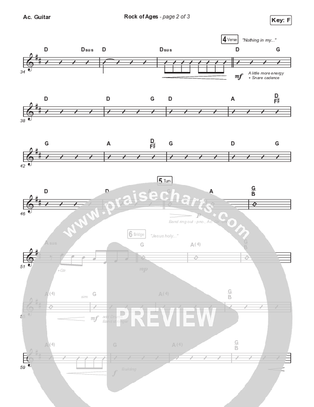 Rock Of Ages (Choral Anthem SATB) Acoustic Guitar (The Worship Initiative / Dinah Wright / Grace Tanner / Arr. Mason Brown)