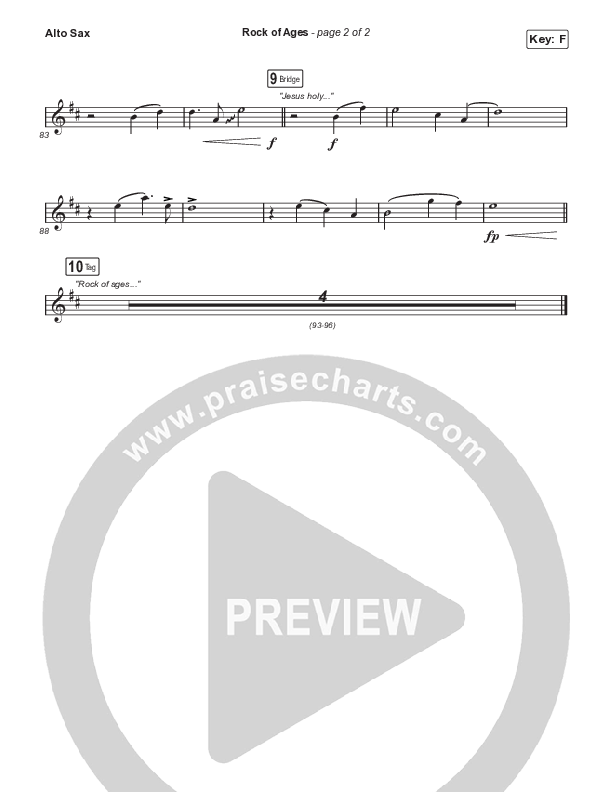 Rock Of Ages (Choral Anthem SATB) Alto Sax (The Worship Initiative / Dinah Wright / Grace Tanner / Arr. Mason Brown)