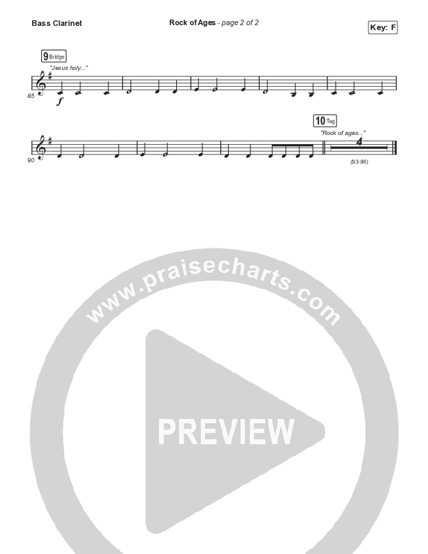 Rock Of Ages (Choral Anthem SATB) Bass Clarinet (The Worship Initiative / Dinah Wright / Grace Tanner / Arr. Mason Brown)