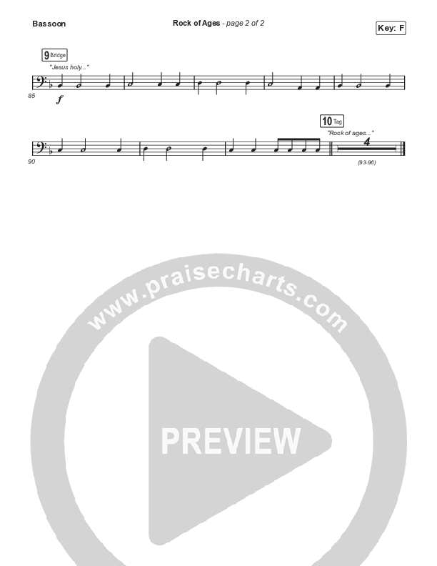 Rock Of Ages (Choral Anthem SATB) Bassoon (The Worship Initiative / Dinah Wright / Grace Tanner / Arr. Mason Brown)