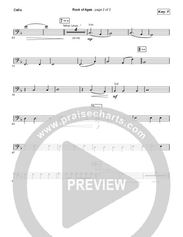 Rock Of Ages (Choral Anthem SATB) Cello (The Worship Initiative / Dinah Wright / Grace Tanner / Arr. Mason Brown)