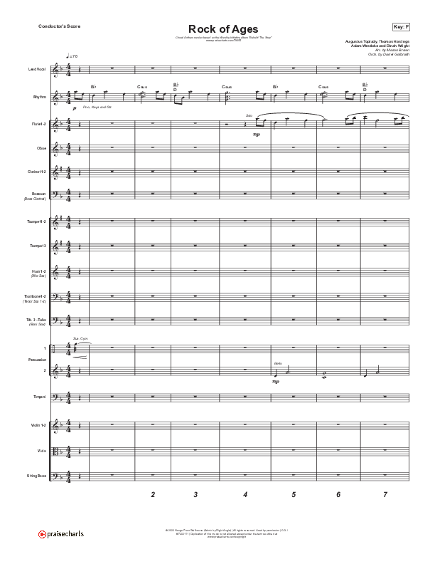 Rock Of Ages (Choral Anthem SATB) Orchestration (The Worship Initiative / Dinah Wright / Grace Tanner / Arr. Mason Brown)