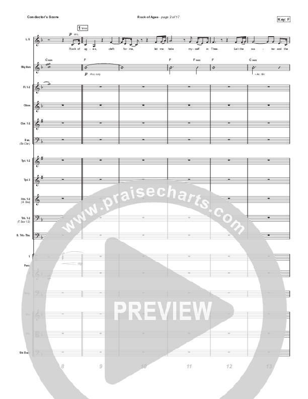 Rock Of Ages (Choral Anthem SATB) Conductor's Score (The Worship Initiative / Dinah Wright / Grace Tanner / Arr. Mason Brown)