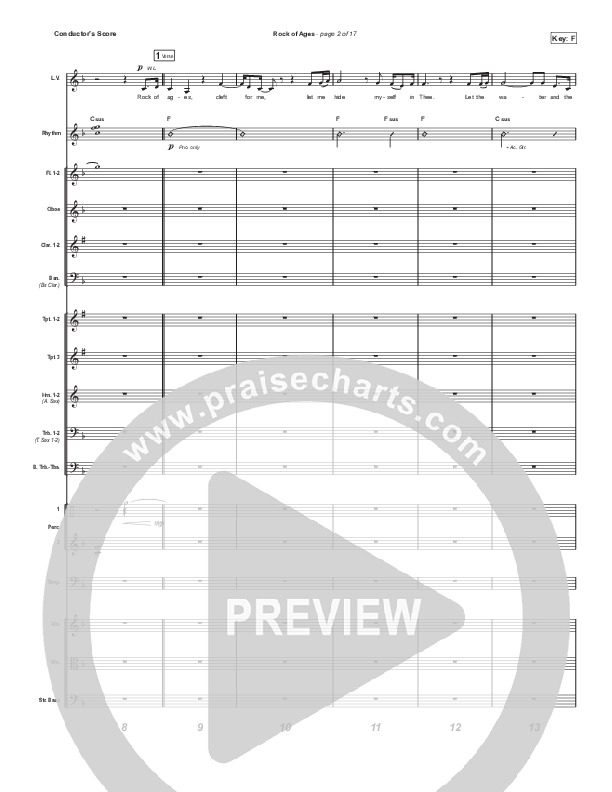 Rock Of Ages (Choral Anthem SATB) Conductor's Score (The Worship Initiative / Dinah Wright / Grace Tanner / Arr. Mason Brown)