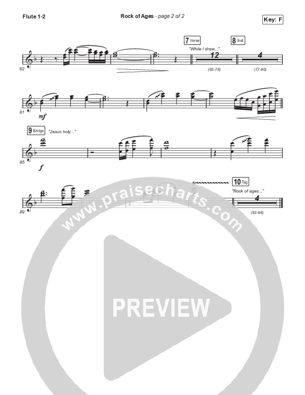 Rock Of Ages (Choral Anthem SATB) Flute 1,2 (The Worship Initiative / Dinah Wright / Grace Tanner / Arr. Mason Brown)