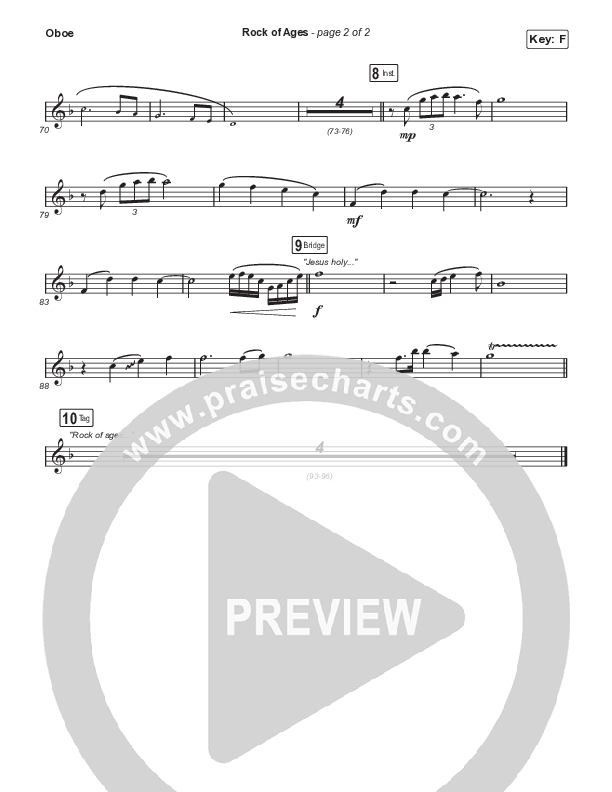 Rock Of Ages (Choral Anthem SATB) Oboe (The Worship Initiative / Dinah Wright / Grace Tanner / Arr. Mason Brown)