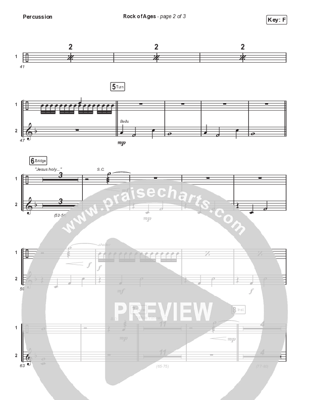 Rock Of Ages (Choral Anthem SATB) Percussion (The Worship Initiative / Dinah Wright / Grace Tanner / Arr. Mason Brown)