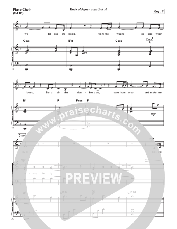 Rock Of Ages (Choral Anthem SATB) Piano/Vocal (SATB) (The Worship Initiative / Dinah Wright / Grace Tanner / Arr. Mason Brown)