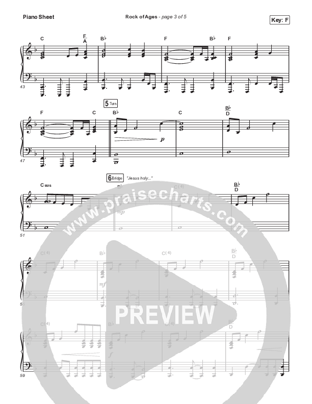 Rock Of Ages (Choral Anthem SATB) Piano Sheet (The Worship Initiative / Dinah Wright / Grace Tanner / Arr. Mason Brown)