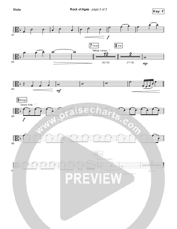 Rock Of Ages (Choral Anthem SATB) Viola (The Worship Initiative / Dinah Wright / Grace Tanner / Arr. Mason Brown)