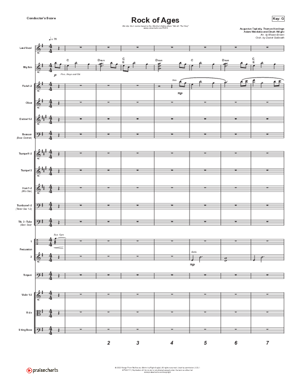 Rock Of Ages (Worship Choir SAB) Conductor's Score (The Worship Initiative / Dinah Wright / Grace Tanner / Arr. Mason Brown)