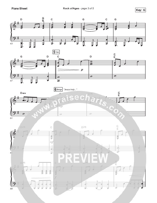 Rock Of Ages (Worship Choir SAB) Piano Sheet (The Worship Initiative / Dinah Wright / Grace Tanner / Arr. Mason Brown)