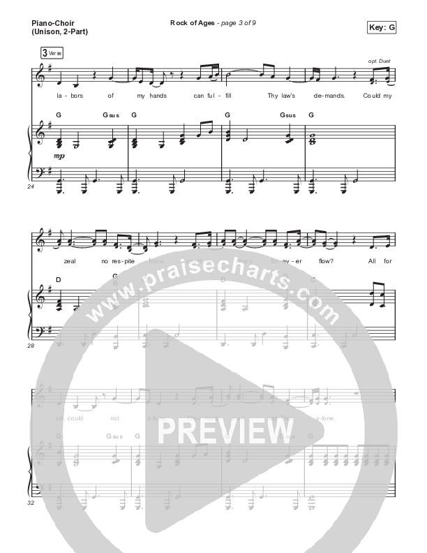 Rock Of Ages (Unison/2-Part Choir) Piano/Choir  (Uni/2-Part) (The Worship Initiative / Dinah Wright / Grace Tanner / Arr. Mason Brown)