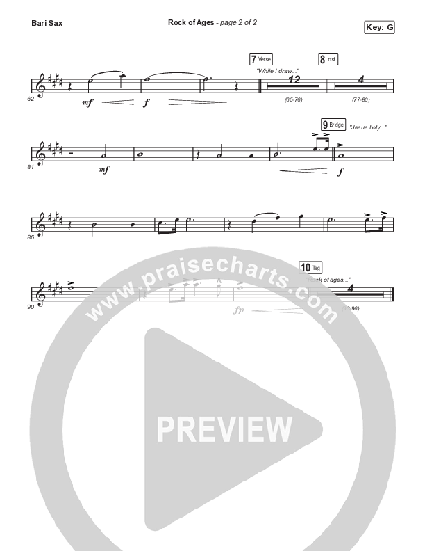 Rock Of Ages (Sing It Now SATB) Bari Sax (The Worship Initiative / Dinah Wright / Grace Tanner / Arr. Mason Brown)