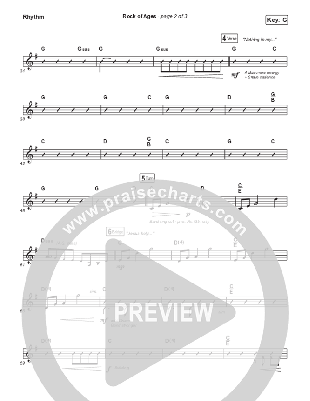 Rock Of Ages (Sing It Now SATB) Rhythm Chart (The Worship Initiative / Dinah Wright / Grace Tanner / Arr. Mason Brown)