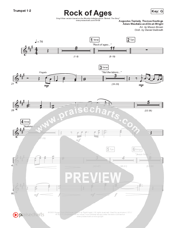 Rock Of Ages (Sing It Now SATB) Brass Pack (The Worship Initiative / Dinah Wright / Grace Tanner / Arr. Mason Brown)