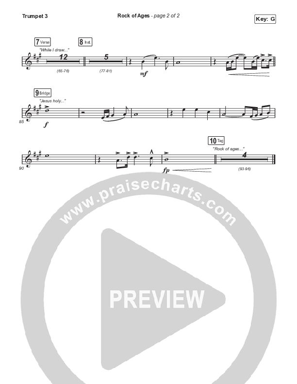 Rock Of Ages (Sing It Now SATB) Trumpet 3 (The Worship Initiative / Dinah Wright / Grace Tanner / Arr. Mason Brown)