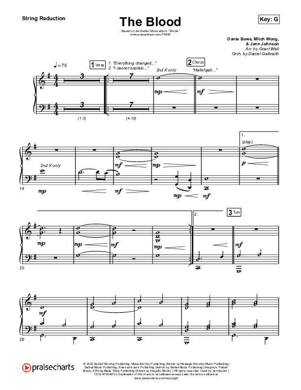 The Blood String Reduction (Bethel Music / Jenn Johnson / Mitch Wong)