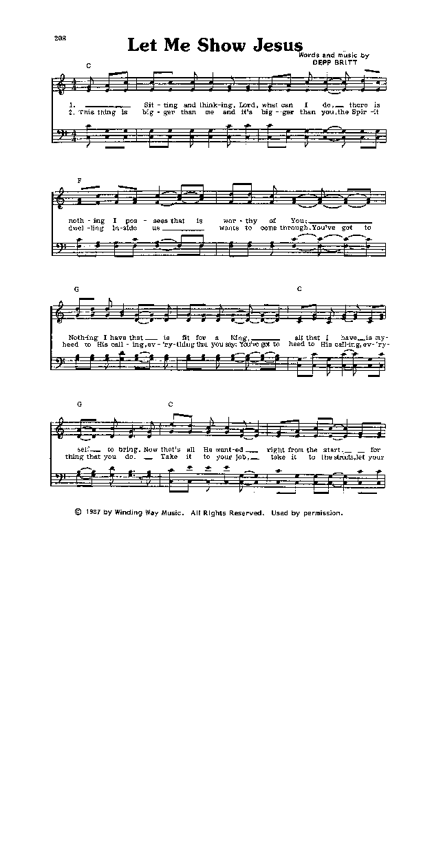 Let Me Show Jesus Lead Sheet (The Cumberland Boys)