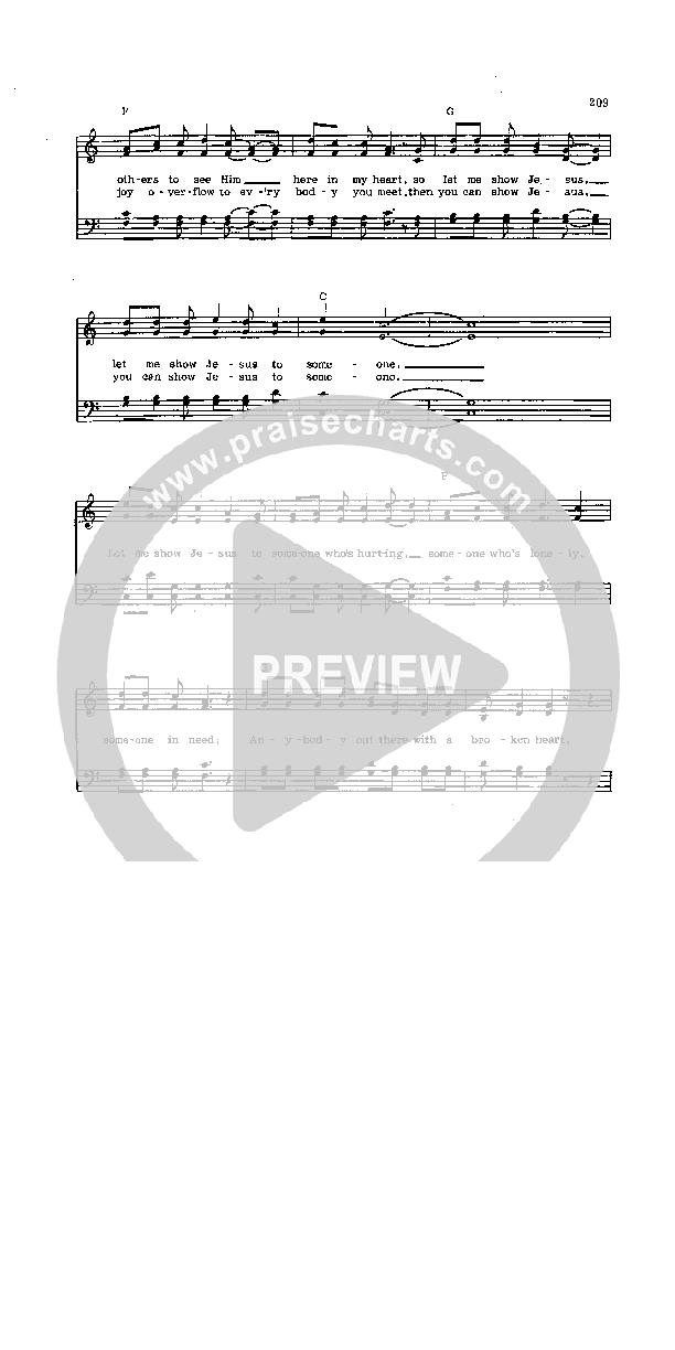 Let Me Show Jesus Lead Sheet (The Cumberland Boys)