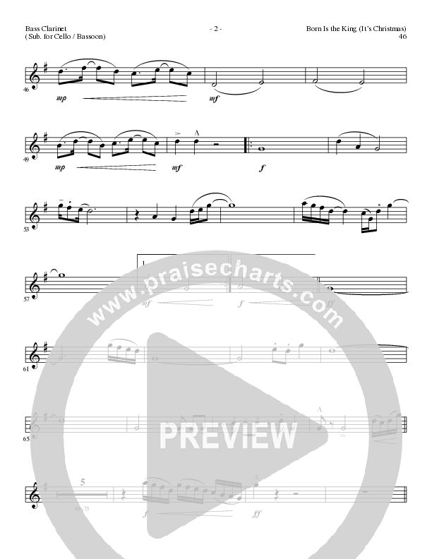 Born Is The King (It's Christmas) (Choral Anthem SATB) Bass Clarinet (Lillenas Choral / Arr. Cliff Duren)