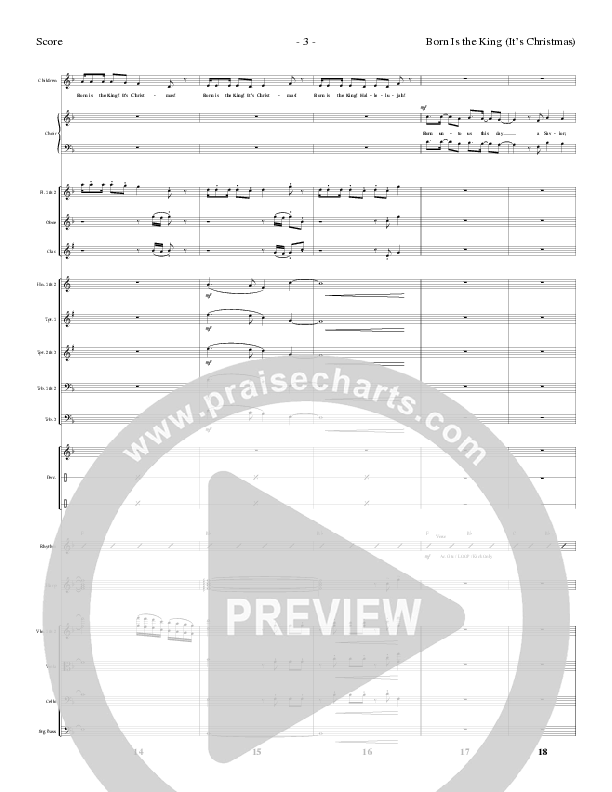 Born Is The King (It's Christmas) (Choral Anthem SATB) Orchestration (Lillenas Choral / Arr. Cliff Duren)