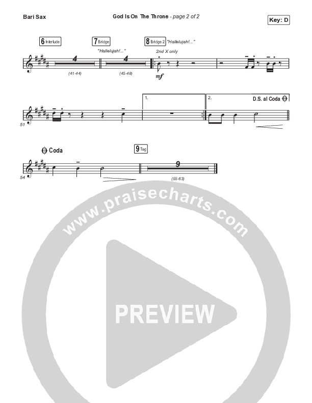 God Is On The Throne (Choral Anthem SATB) Bari Sax (We The Kingdom / Arr. Mason Brown)