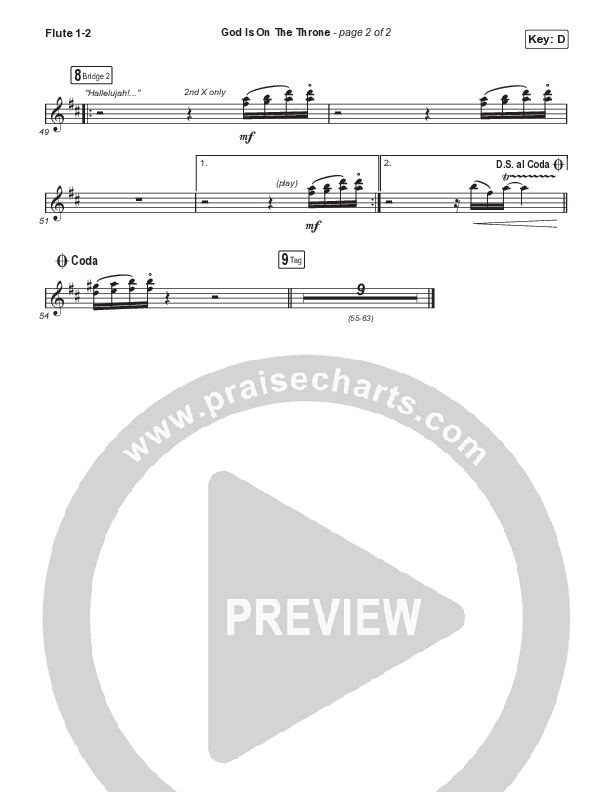 God Is On The Throne (Choral Anthem SATB) Flute 1,2 (We The Kingdom / Arr. Mason Brown)
