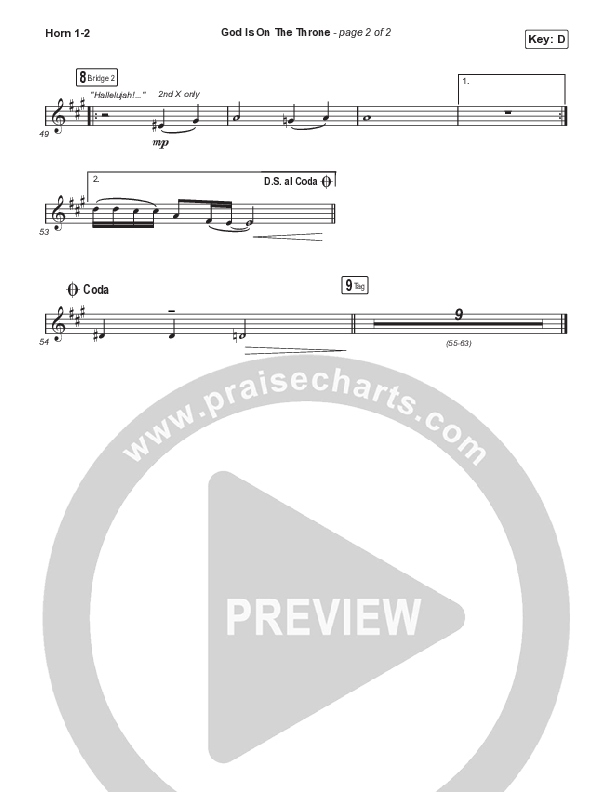God Is On The Throne (Choral Anthem SATB) French Horn 1,2 (We The Kingdom / Arr. Mason Brown)