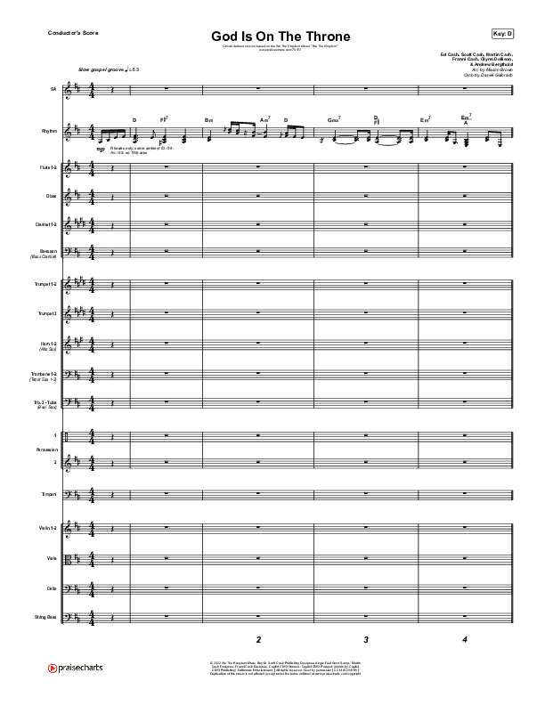 God Is On The Throne (Choral Anthem SATB) Conductor's Score (We The Kingdom / Arr. Mason Brown)