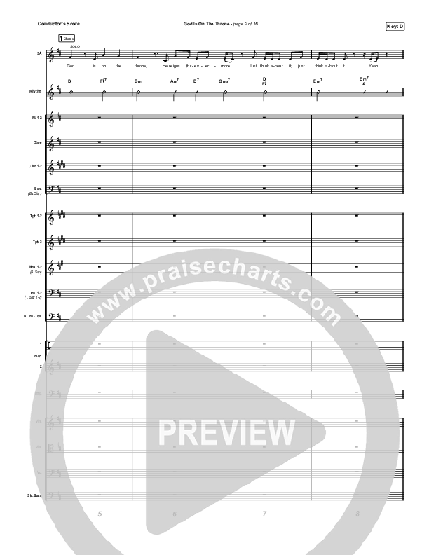 God Is On The Throne (Choral Anthem SATB) Conductor's Score (We The Kingdom / Arr. Mason Brown)