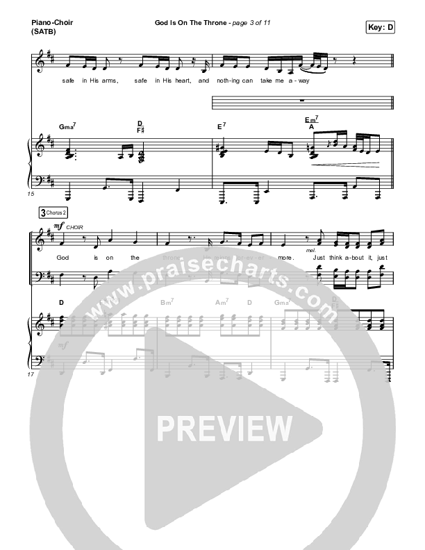 God Is On The Throne (Choral Anthem SATB) Piano/Vocal (SATB) (We The Kingdom / Arr. Mason Brown)